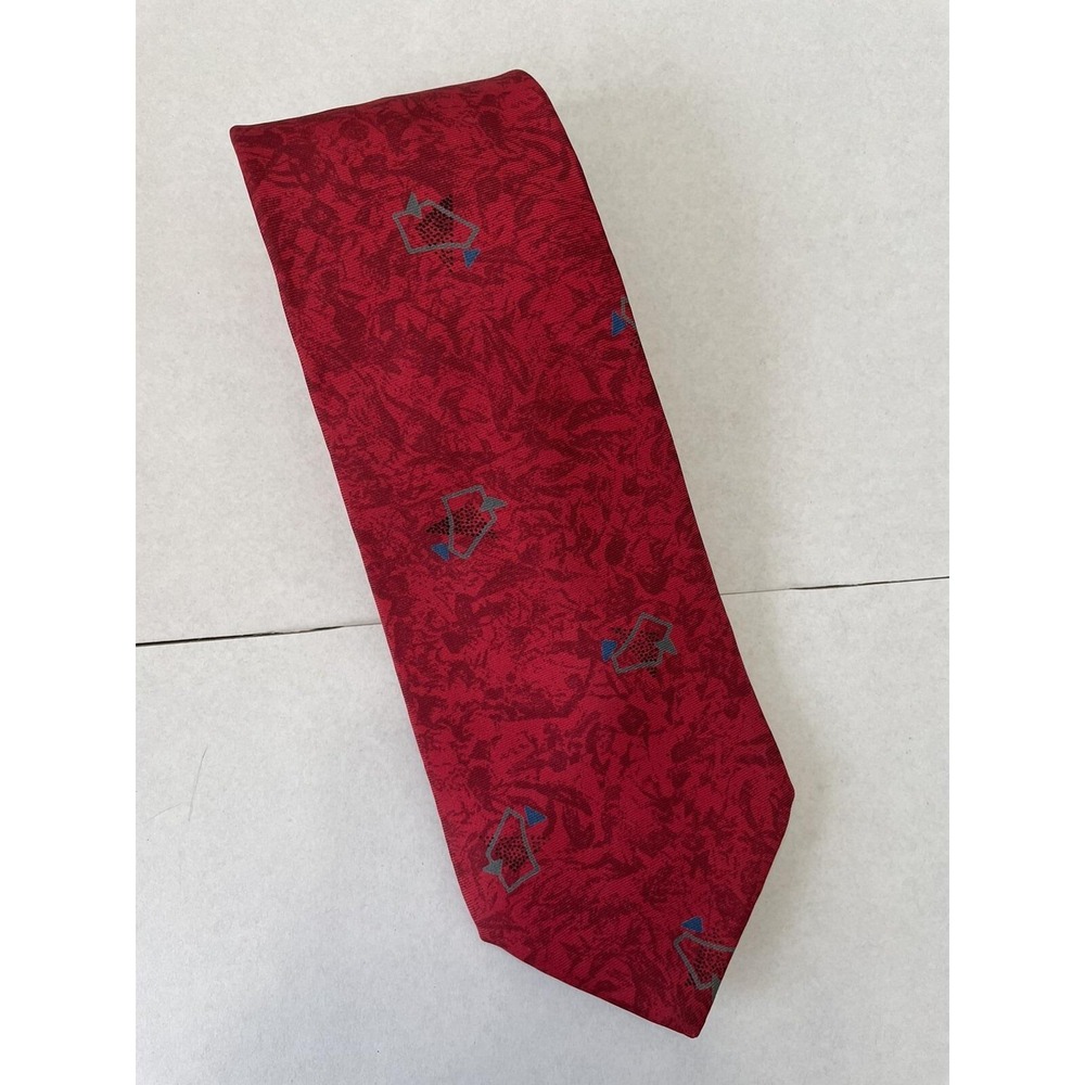 GIVENCHY MONSIEUR Vintage Tie Made in Italy Red Silk Blend 54"